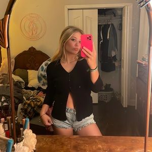 Black button-up shirt